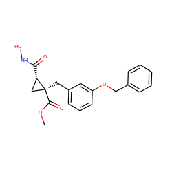 COC(=O)[C@@]1(Cc2cccc(OCc3ccccc3)c2)C[C@@H]1C(=O)NO ZINC000029134860