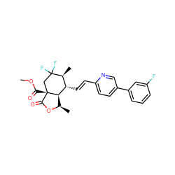 COC(=O)[C@@]12CC(F)(F)[C@@H](C)[C@H](/C=C/c3ccc(-c4cccc(F)c4)cn3)[C@H]1[C@@H](C)OC2=O ZINC001772590592