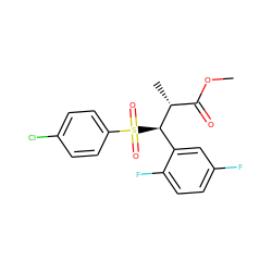 COC(=O)[C@@H](C)[C@@H](c1cc(F)ccc1F)S(=O)(=O)c1ccc(Cl)cc1 ZINC000028478017
