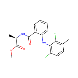 COC(=O)[C@@H](C)NC(=O)c1ccccc1Nc1c(Cl)ccc(C)c1Cl ZINC000013438060