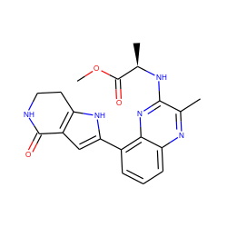 COC(=O)[C@@H](C)Nc1nc2c(-c3cc4c([nH]3)CCNC4=O)cccc2nc1C ZINC000222443136