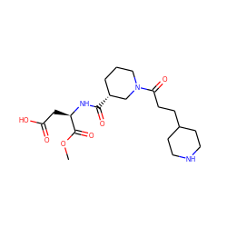 COC(=O)[C@@H](CC(=O)O)NC(=O)[C@@H]1CCCN(C(=O)CCC2CCNCC2)C1 ZINC000026466803
