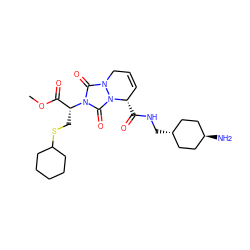 COC(=O)[C@@H](CSC1CCCCC1)n1c(=O)n2n(c1=O)[C@@H](C(=O)NC[C@H]1CC[C@H](N)CC1)C=CC2 ZINC000253690326