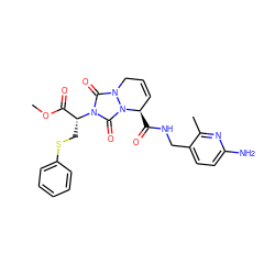 COC(=O)[C@@H](CSc1ccccc1)n1c(=O)n2n(c1=O)[C@H](C(=O)NCc1ccc(N)nc1C)C=CC2 ZINC000013489263