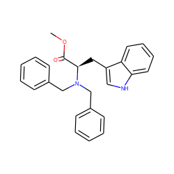 COC(=O)[C@@H](Cc1c[nH]c2ccccc12)N(Cc1ccccc1)Cc1ccccc1 ZINC000140293645