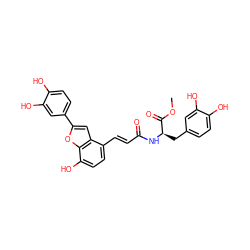 COC(=O)[C@@H](Cc1ccc(O)c(O)c1)NC(=O)/C=C/c1ccc(O)c2oc(-c3ccc(O)c(O)c3)cc12 ZINC001772575785