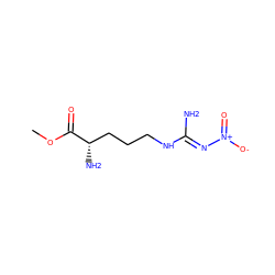 COC(=O)[C@@H](N)CCCN/C(N)=N/[N+](=O)[O-] ZINC000015987659