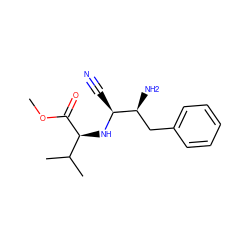 COC(=O)[C@@H](N[C@@H](C#N)[C@@H](N)Cc1ccccc1)C(C)C ZINC000029252919