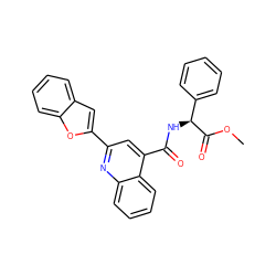 COC(=O)[C@@H](NC(=O)c1cc(-c2cc3ccccc3o2)nc2ccccc12)c1ccccc1 ZINC000013762372