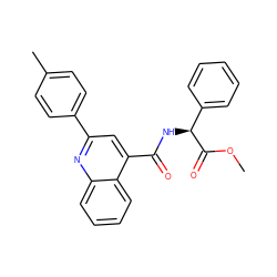 COC(=O)[C@@H](NC(=O)c1cc(-c2ccc(C)cc2)nc2ccccc12)c1ccccc1 ZINC000013762412