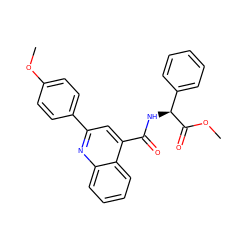 COC(=O)[C@@H](NC(=O)c1cc(-c2ccc(OC)cc2)nc2ccccc12)c1ccccc1 ZINC000013762416