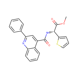 COC(=O)[C@@H](NC(=O)c1cc(-c2ccccc2)nc2ccccc12)c1cccs1 ZINC000013762440