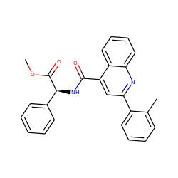 COC(=O)[C@@H](NC(=O)c1cc(-c2ccccc2C)nc2ccccc12)c1ccccc1 ZINC000013762392