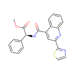 COC(=O)[C@@H](NC(=O)c1cc(-c2nccs2)nc2ccccc12)c1ccccc1 ZINC000013762376