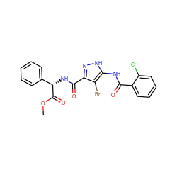 COC(=O)[C@@H](NC(=O)c1n[nH]c(NC(=O)c2ccccc2Cl)c1Br)c1ccccc1 ZINC000028711939