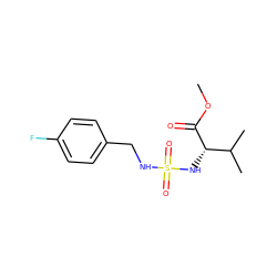 COC(=O)[C@@H](NS(=O)(=O)NCc1ccc(F)cc1)C(C)C ZINC000653753176
