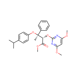 COC(=O)[C@@H](Oc1nc(OC)cc(OC)n1)[C@@](C)(Oc1ccc(C(C)C)cc1)c1ccccc1 ZINC000026258317