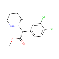 COC(=O)[C@@H](c1ccc(Cl)c(Cl)c1)[C@H]1CCCCN1 ZINC000028645531