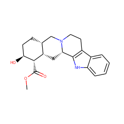 COC(=O)[C@@H]1[C@@H](O)CC[C@@H]2CN3CCc4c([nH]c5ccccc45)[C@@H]3C[C@@H]21 ZINC000003977785