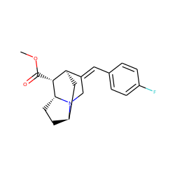 COC(=O)[C@@H]1[C@@H]2C[C@H]3CC[C@H]1N3C/C2=C\c1ccc(F)cc1 ZINC000100854100