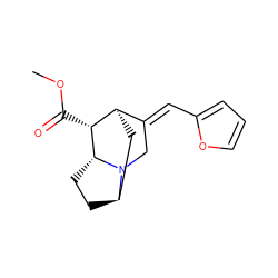 COC(=O)[C@@H]1[C@@H]2C[C@H]3CC[C@H]1N3C/C2=C\c1ccco1 ZINC000100816802