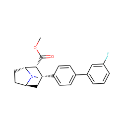 COC(=O)[C@@H]1[C@H](c2ccc(-c3cccc(F)c3)cc2)C[C@H]2CC[C@H]1N2C ZINC000101038351