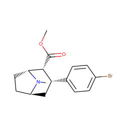 COC(=O)[C@@H]1[C@H](c2ccc(Br)cc2)C[C@H]2CC[C@H]1N2C ZINC000100728600