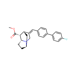 COC(=O)[C@@H]1[C@H]2C[C@H]3CC[C@H]1N3C/C2=C\c1ccc(-c2ccc(F)cc2)cc1 ZINC000253883989