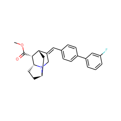 COC(=O)[C@@H]1[C@H]2C[C@H]3CC[C@H]1N3C/C2=C\c1ccc(-c2cccc(F)c2)cc1 ZINC000253870027