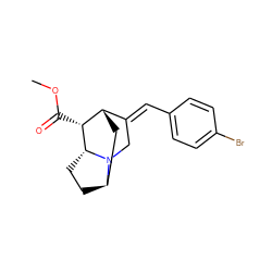 COC(=O)[C@@H]1[C@H]2C[C@H]3CC[C@H]1N3C/C2=C\c1ccc(Br)cc1 ZINC000254004951