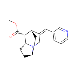 COC(=O)[C@@H]1[C@H]2C[C@H]3CC[C@H]1N3C/C2=C\c1cccnc1 ZINC000261178382