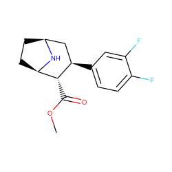 COC(=O)[C@@H]1[C@H]2CC[C@@H](C[C@H]1c1ccc(F)c(F)c1)N2 ZINC000013644789