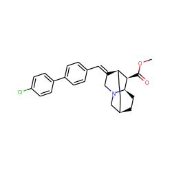 COC(=O)[C@@H]1[C@H]2CC[C@H]3CC[C@H]1N(C/C2=C\c1ccc(-c2ccc(Cl)cc2)cc1)C3 ZINC000253634751