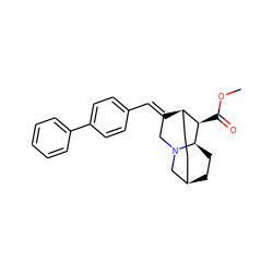 COC(=O)[C@@H]1[C@H]2CC[C@H]3CC[C@H]1N(C/C2=C\c1ccc(-c2ccccc2)cc1)C3 ZINC000254093012