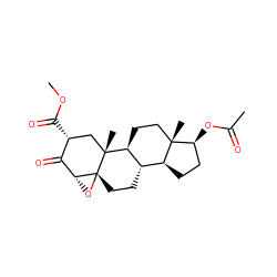 COC(=O)[C@@H]1C[C@]2(C)[C@H]3CC[C@]4(C)[C@@H](OC(C)=O)CC[C@H]4[C@@H]3CC[C@]23O[C@@H]3C1=O ZINC000026950779