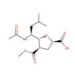 COC(=O)[C@@H]1C[C@H](C(=O)O)O[C@H]1[C@H](CC(C)C)NC(C)=O ZINC000005962783