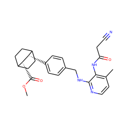 COC(=O)[C@@H]1C2CCC(CC2)[C@@H]1c1ccc(CNc2nccc(C)c2NC(=O)CC#N)cc1 ZINC000028352599