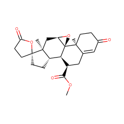 COC(=O)[C@@H]1CC2=CC(=O)CC[C@]2(C)[C@@]23O[C@@H]2C[C@@]2(C)[C@@H](CC[C@@]24CCC(=O)O4)[C@H]13 ZINC000003985982