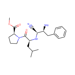 COC(=O)[C@@H]1CCCN1C(=O)[C@H](CC(C)C)N[C@@H](C#N)[C@@H](N)Cc1ccccc1 ZINC000029306273