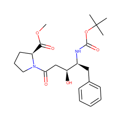 COC(=O)[C@@H]1CCCN1C(=O)C[C@H](O)[C@H](Cc1ccccc1)NC(=O)OC(C)(C)C ZINC000653742660