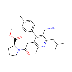 COC(=O)[C@@H]1CCCN1C(=O)Cc1c(C)nc(CC(C)C)c(CN)c1-c1ccc(C)cc1 ZINC000066166388