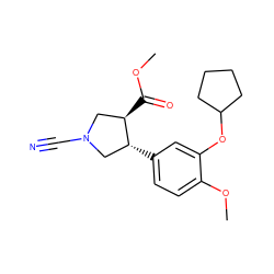 COC(=O)[C@@H]1CN(C#N)C[C@H]1c1ccc(OC)c(OC2CCCC2)c1 ZINC000028350079