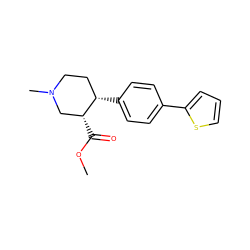 COC(=O)[C@@H]1CN(C)CC[C@@H]1c1ccc(-c2cccs2)cc1 ZINC000036271653