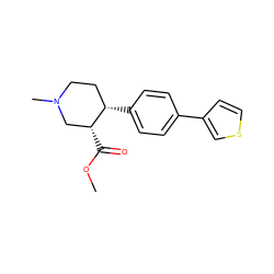 COC(=O)[C@@H]1CN(C)CC[C@@H]1c1ccc(-c2ccsc2)cc1 ZINC000036271639