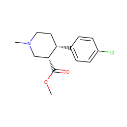 COC(=O)[C@@H]1CN(C)CC[C@@H]1c1ccc(Cl)cc1 ZINC000013475011