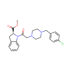 COC(=O)[C@@H]1Cc2ccccc2N1C(=O)CN1CCN(Cc2ccc(Cl)cc2)CC1 ZINC000022454056