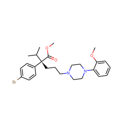 COC(=O)[C@](CCCN1CCN(c2ccccc2OC)CC1)(c1ccc(Br)cc1)C(C)C ZINC000040875569