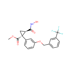 COC(=O)[C@]1(c2cccc(OCc3cccc(C(F)(F)F)c3)c2)C[C@H]1C(=O)NO ZINC000029135384