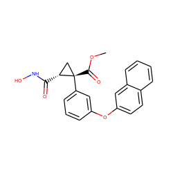 COC(=O)[C@]1(c2cccc(Oc3ccc4ccccc4c3)c2)C[C@H]1C(=O)NO ZINC000029135238