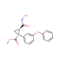COC(=O)[C@]1(c2cccc(Oc3ccccc3)c2)C[C@H]1C(=O)NO ZINC000029134747